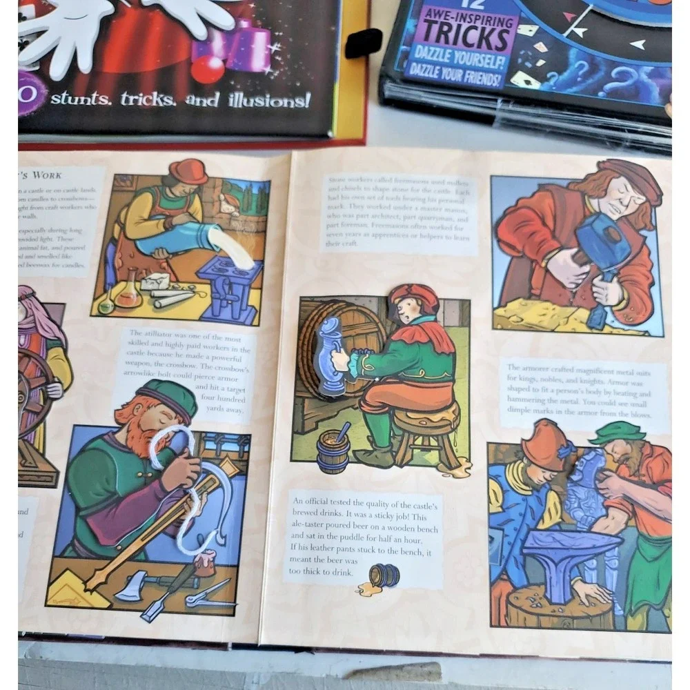 Pop-Up Castle Medieval Days & Knights Sabuda & Reinhart Olmon Magic Book Lot 3